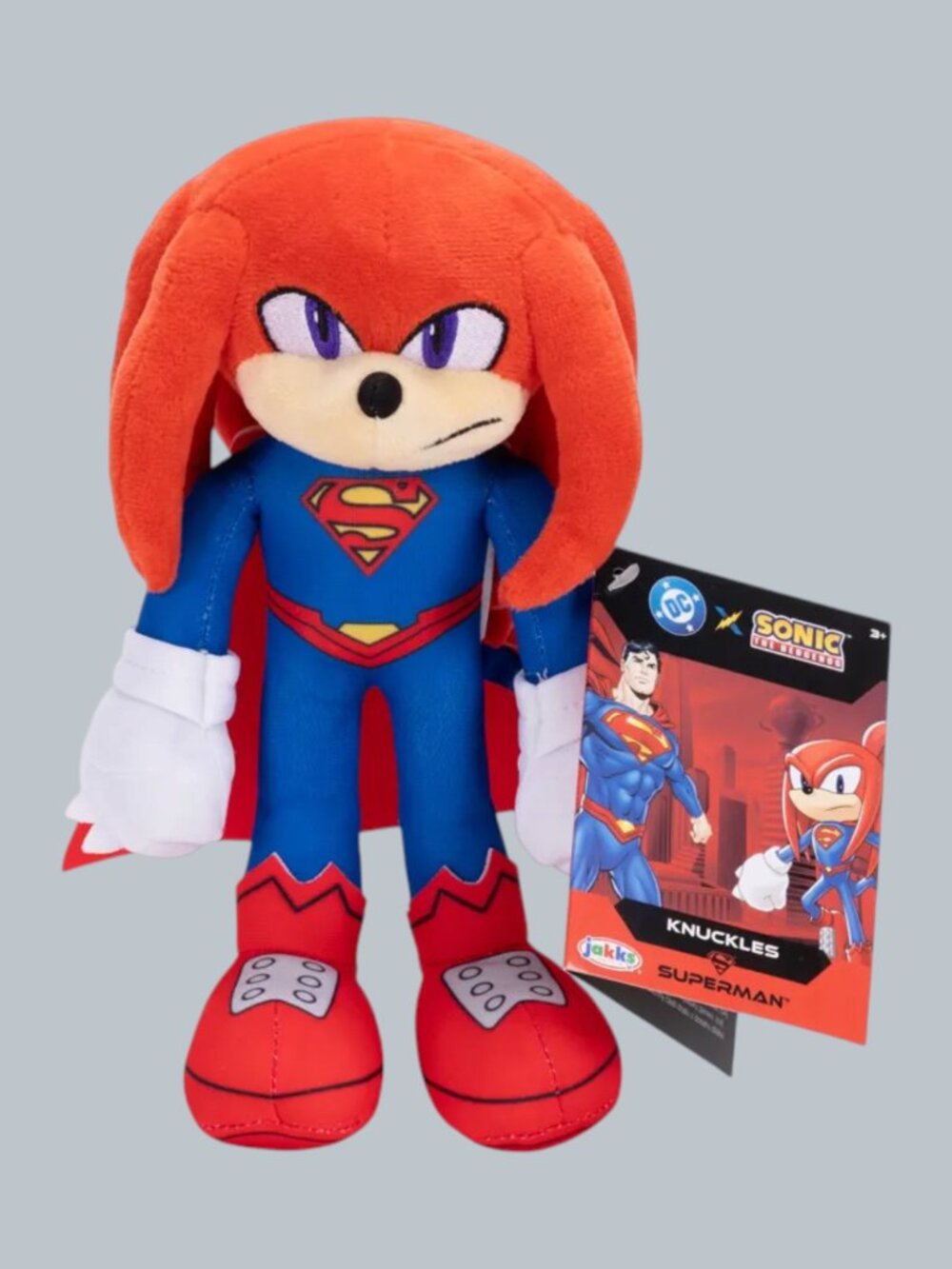 DC X Sonic The Hedgehog 9" Knuckles as Superman Plush Figure Jakks Pacific